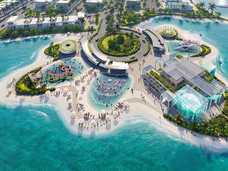DAMAC Islands, the aqua park from above