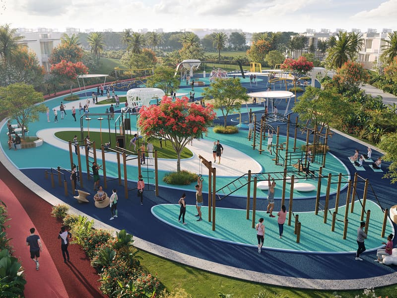 DAMAC Islands, the play area and running track
