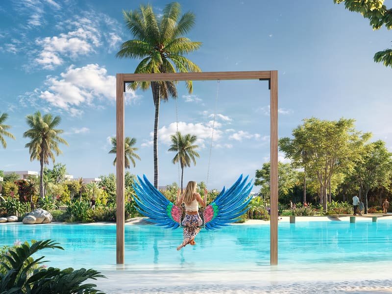 DAMAC Islands, the winged swing over the lagoon
